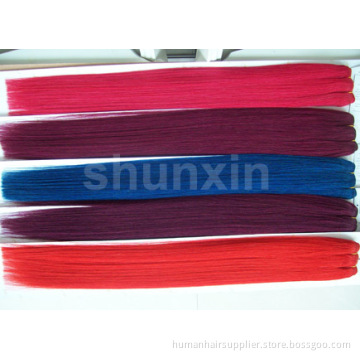 Colorful Remy Hair Weft/100 Human Hair/Virgin Human Hair Extensions Wholesale
